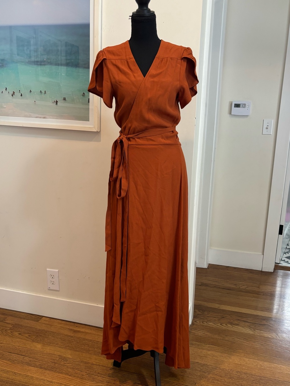 Christy Dawn Rust Orange Maxi Dress size Medium